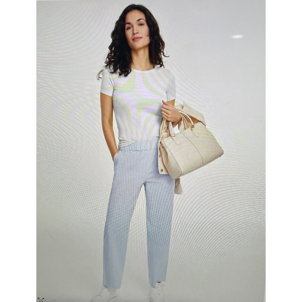 On 34th Light Blue Womens Elastic Waist Pants With Pockets Size 1X Cotton